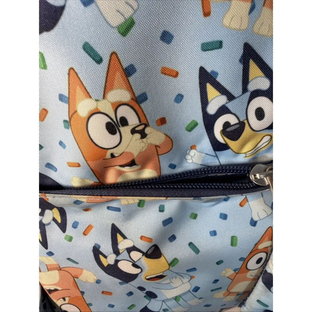 & Bingo Backpack for Girls & Boys, Multi Pocket Bookbag with Adjustable Bluey